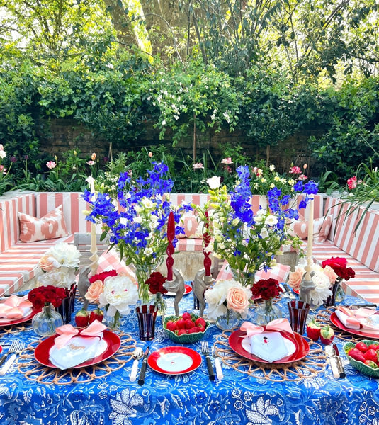 Embroidered linen napkins for The Big Jubilee Lunch by initially London