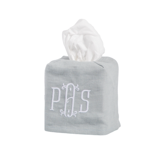 monogrammed tissue box cover by initially london
