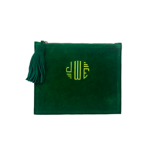 monogrammed velvet pouch by Initially London