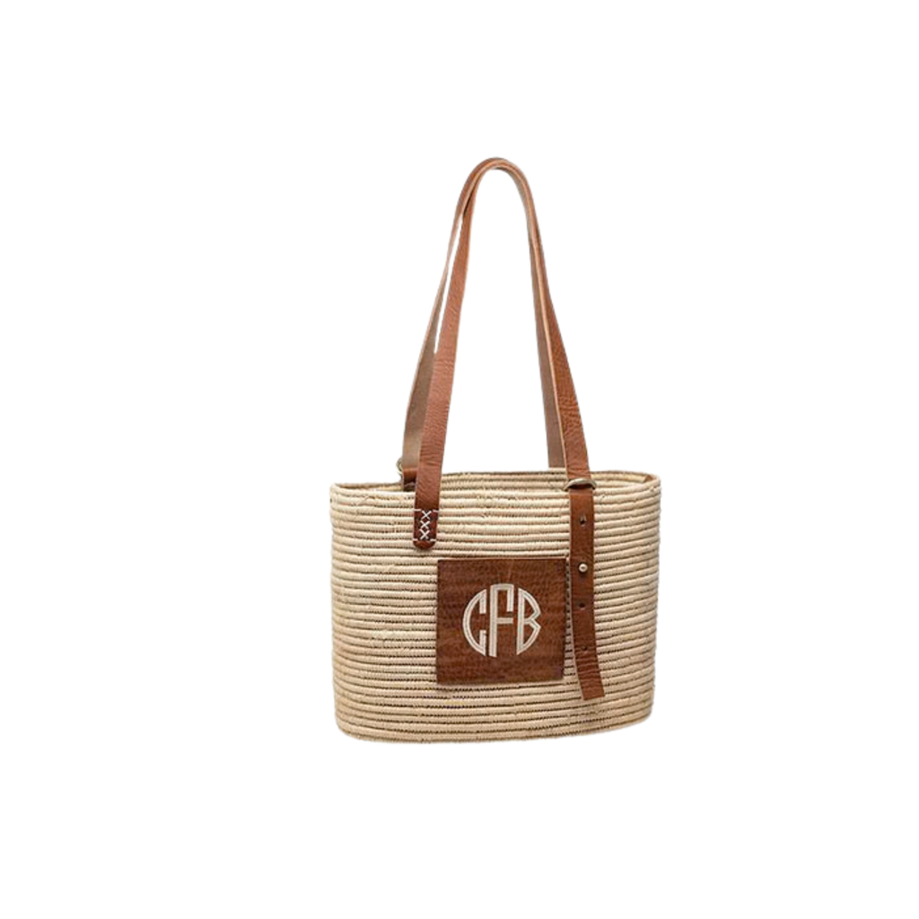 Richmond Rattan Bag, monogrammed by Initially London