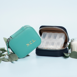 embossed personalised pill case by initially London