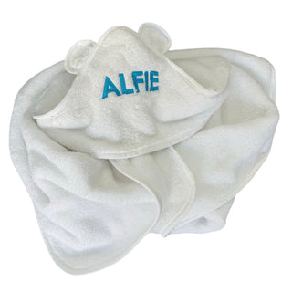 Monogrammed baby towel with hood