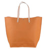 Canvas tote bag with leather shoulder straps