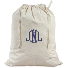 Monogrammed cotton laundry bag