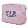 Cotton seersucker St James Wash Bag with monogramming by Initially London