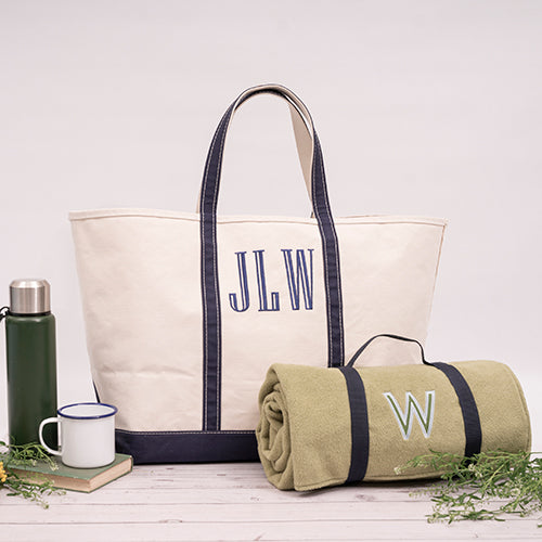 Large monogram tote online