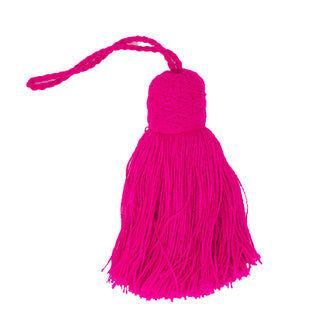 Bright Pink Fuchsia Handmade Yarn Tassel made in Morocco - Initially London