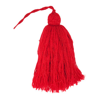 Red Handmade Yarn Tassel made in Morocco- Initially London