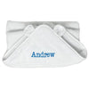 Baby bath Towel with little ears on - With a monogram in blue