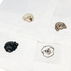 four White 100% linen napkins with an Four embroidered dogs