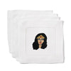 Monogrammed Fantasy Dinner Guest Cocktail Napkins with an embroidered Wonder Woman