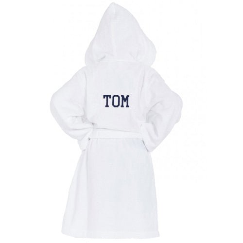 100% cotton Monogrammed Kids' Robe with a large monogram on the back 