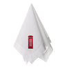 London Themed Monogrammed Napkin with a motif of the classic red phone box, made from a blend of 55% linen and 45% cotton - Initially London