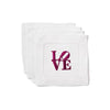 Set of Four Monogrammed Love Motif Coasters made from a blend of 55% linen and 45% cotton - Initially London