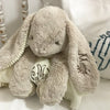 Monogrammed Bunny and Blanket, with a personalised motif in Lindsay font and lettering in Sweetheart font - Initially London