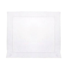 White Square Hemstitch Placemat made from 100% linen with a ladder hemstitch border - Initially London