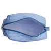 Blue St Clement Wash Bag made from Cotton gingham with water resistant lining and metal zipper - Initially London