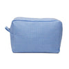 Blue St Clement Wash Bag made from Cotton gingham with water resistant lining and metal zipper - Initially London