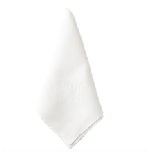 Monogrammed White Linen Napkin handmade from 100% pure linen with mitred corners and a plain hem - Initially London