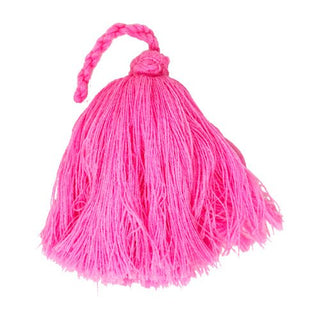 Candy Floss Pink Neon Pink Handmade Yarn Tassel made in Morocco- Initially London