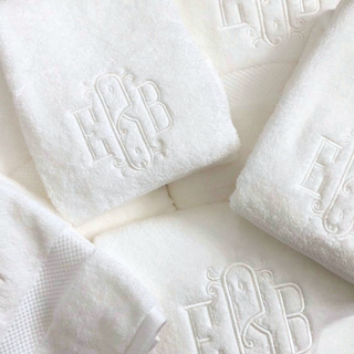 Monogrammed bath towels