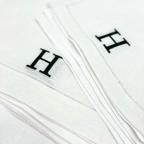 100% linen hemstitch placemats in square shape