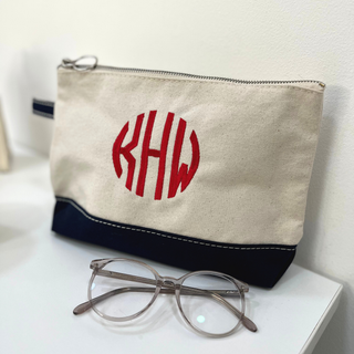 personalised embroidered pouch by initially London
