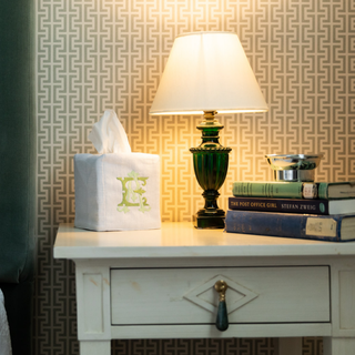 monogrammed tissue box cover by initially  london
