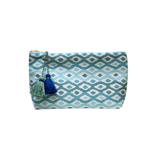 Holly Woodman Textiles wash bag embroidered by Initially London