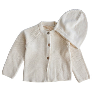 Knitted Baby Cardigan and Hat Set