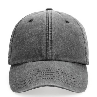 Washed cotton vintage black baseball cap