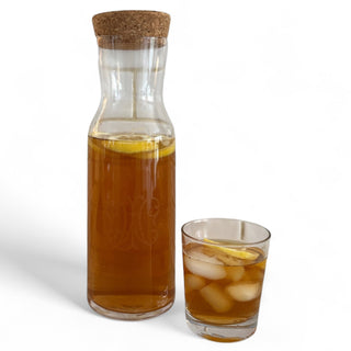 Glass carafe with etched monogram by Initially London