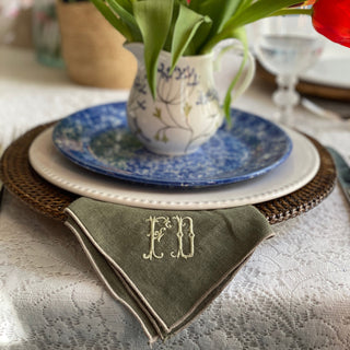 Monogrammed napkin by initially London