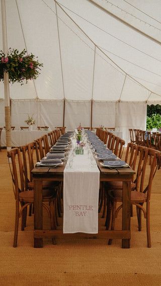 Custom wedding table runner embroidery 