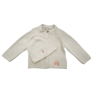 Knitted Baby Cardigan and Hat Set