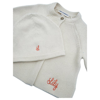 Knitted Baby Cardigan and Hat Set