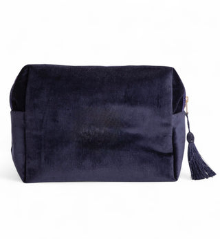 navy velvet wash bag large size
