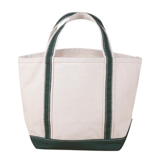Mini canvas boat bag with green trim