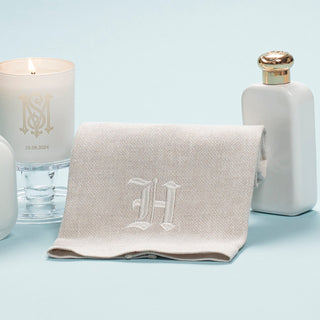 Monogrammed Irish linen towel