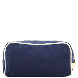 Navy blue canvas toiletries bag for men