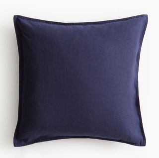 Navy blue linen cushion cover with insert