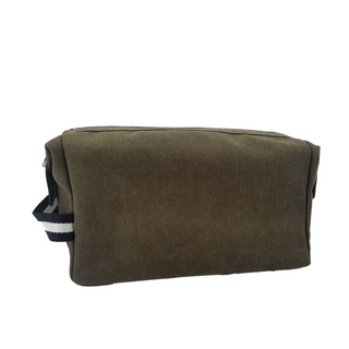 Canvas embroidered initial wash bag by initially London