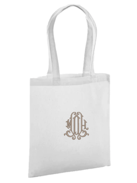 Organic cotton bag for life, monogrammed by initially London