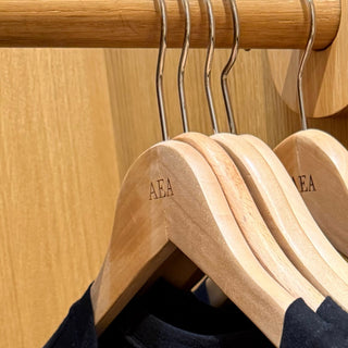 Sustainable wood hangers personalised with your monogram