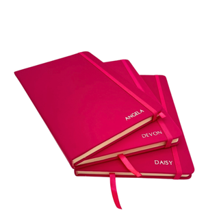 Pink Personalised Notebook foiling personalisation