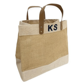 personalised hessian tote bag by initially London