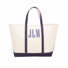 Embroidered monogrammed tote bag