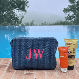 Monogrammed wash bag for suncreams and toiletries