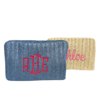 toiletries bag made from water-resistant poly raffia