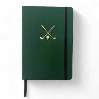 personalised notebook with golf motif